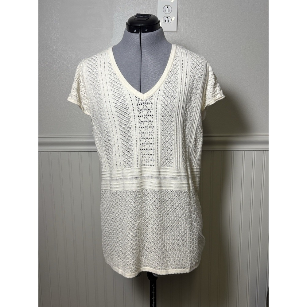 Torrid 1X Everyday Soft Top V Neck Pointelle Sweater Shortsleeve Knit Top 14-16